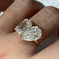 18K Yellow Gold Two Stone 10 Carat Lab Grown Diamond Ring