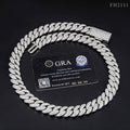 12MM Flower Setting Maimi Style Moissanite Cuban Link Chain Hip Hop Iced Out 925 Silver