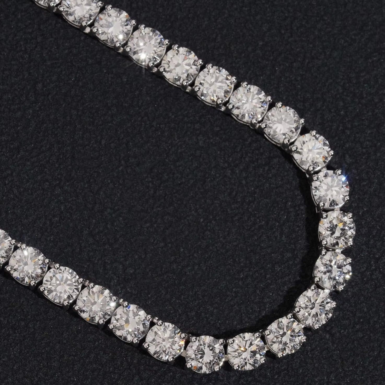 10K Solid Gold 5MM 50 Pointer Lab Grown Diamond Tennis Chain Necklace