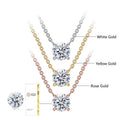 10K Solid Gold 1CT 1.5CT 2CT Lab Grown Diamond Necklace