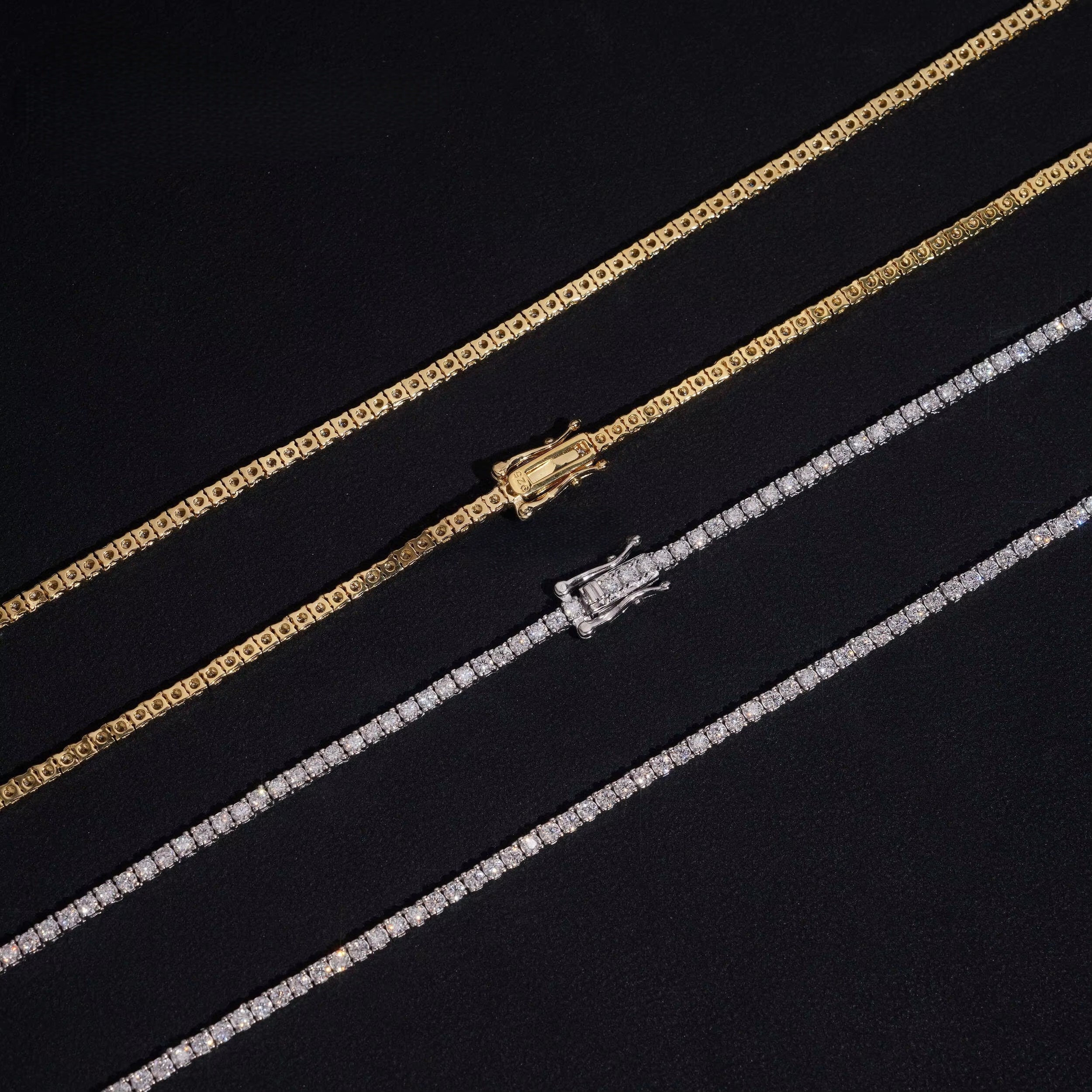 925 Sterling Silver VVS Lab Grown Diamond Tennis Chain 2MM