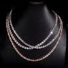 Hot Sell 5MM Round Mix Baguette Diamond Design Moissanite Tennis Necklace