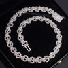 15MM Moissanite Flower Infinity Link Chain Necklace