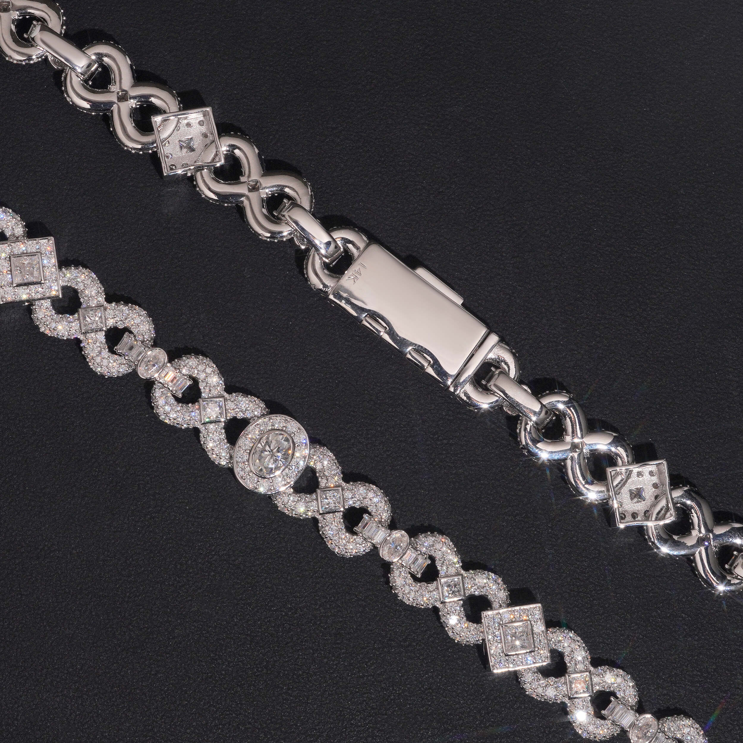 13MM Infinity Link Chain Hip Hop Men Jewelry Moissanite Diamond