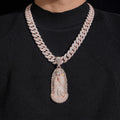 Rose Gold Moissanite Diamond Virgin Maria Pendant