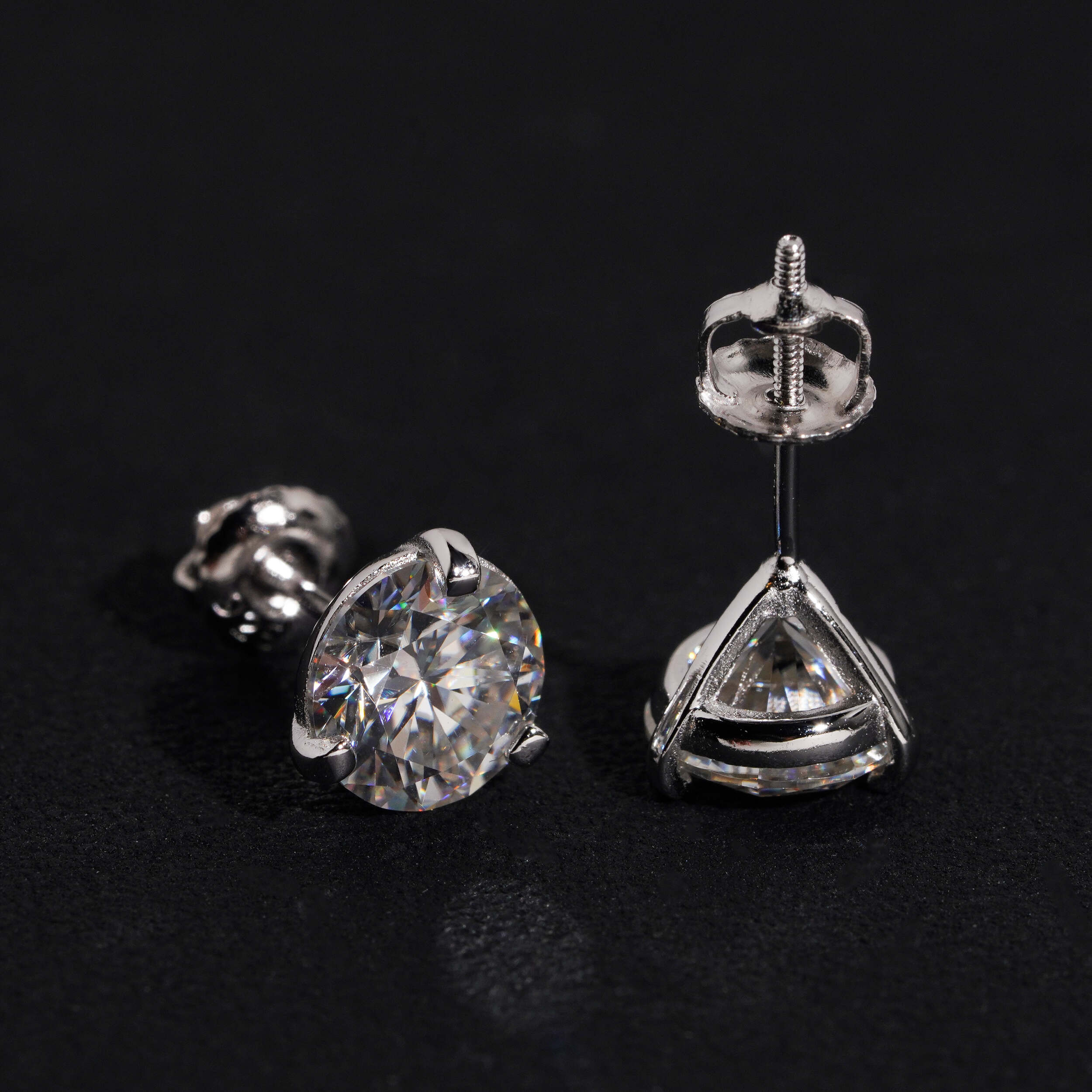 5Ct Per Stone Martini Setting Solitaire Stud Earrings