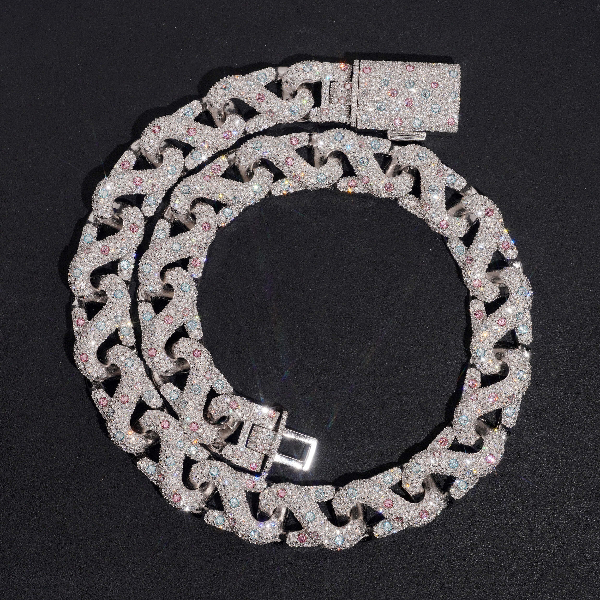 20MM Moisaic Upside Down Setting Infinity Chain