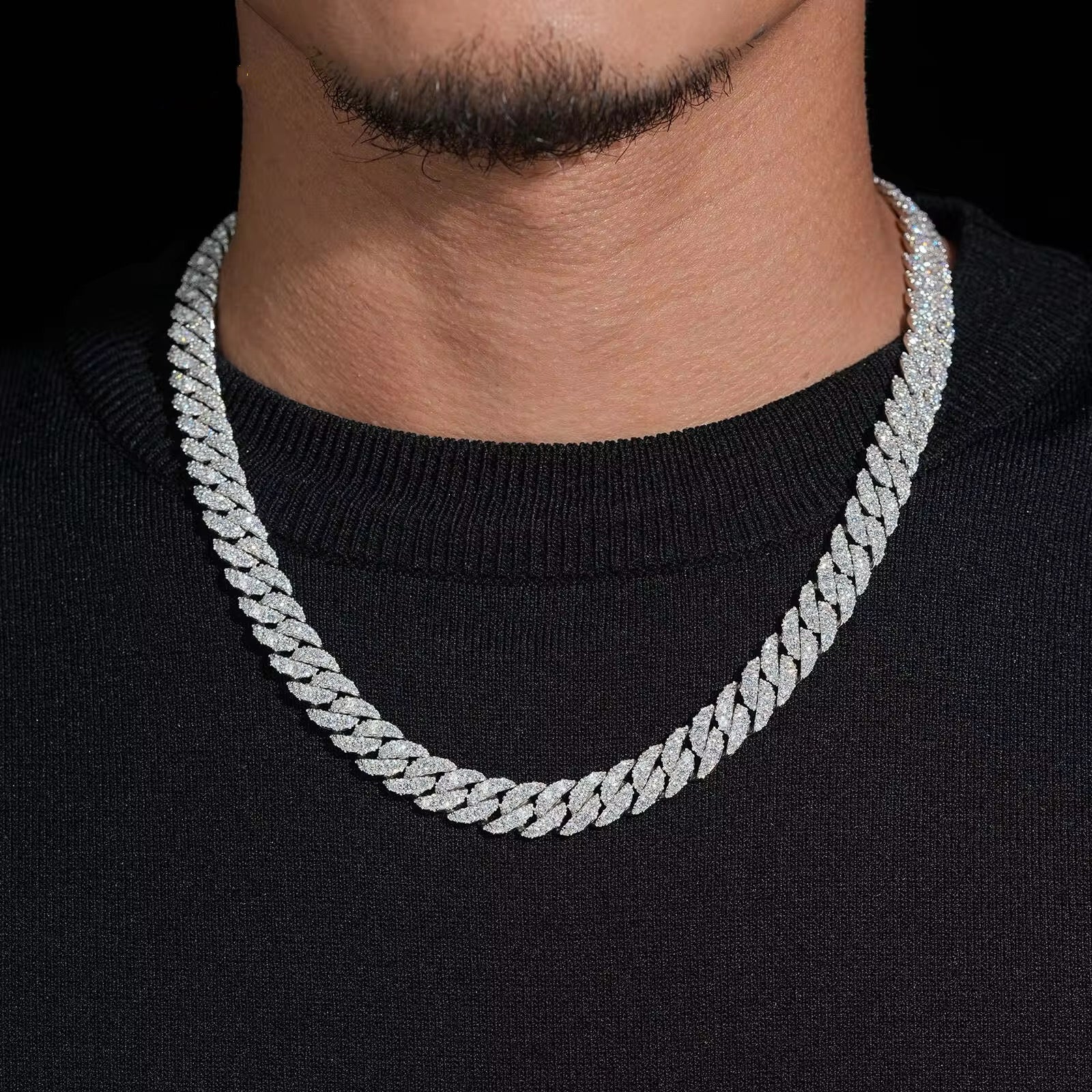 10MM Single Row Moissanite Diamond Cuban Chain