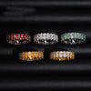 Double Rows 3MM VVS Color Moissanite Eternity Ring Band