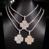 Iced Out Moissanite Clover Pendant For Unisex