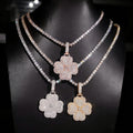 Iced Out Moissanite Clover Pendant For Unisex