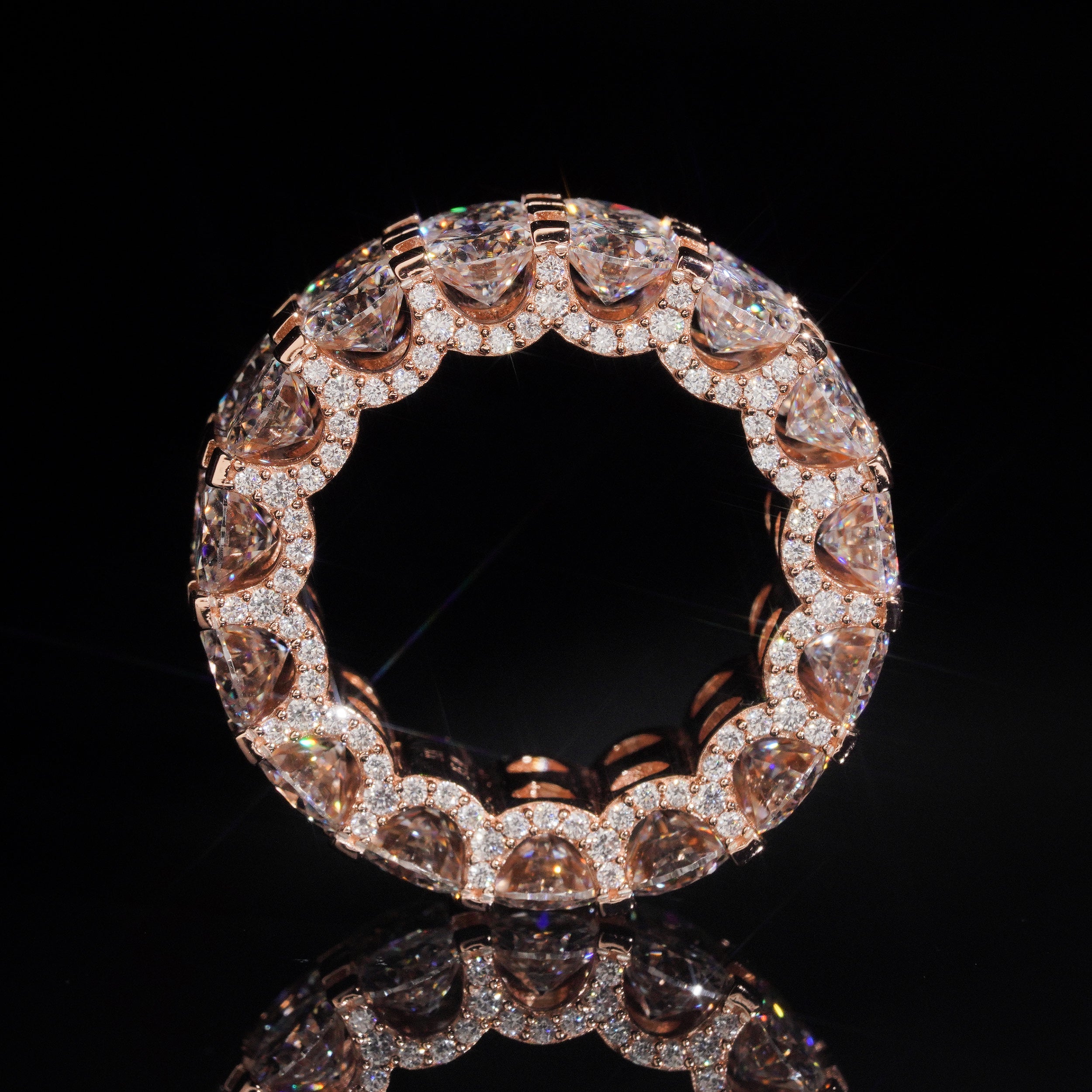 Double Row 50 Pointer Side Iced Eternity Ring