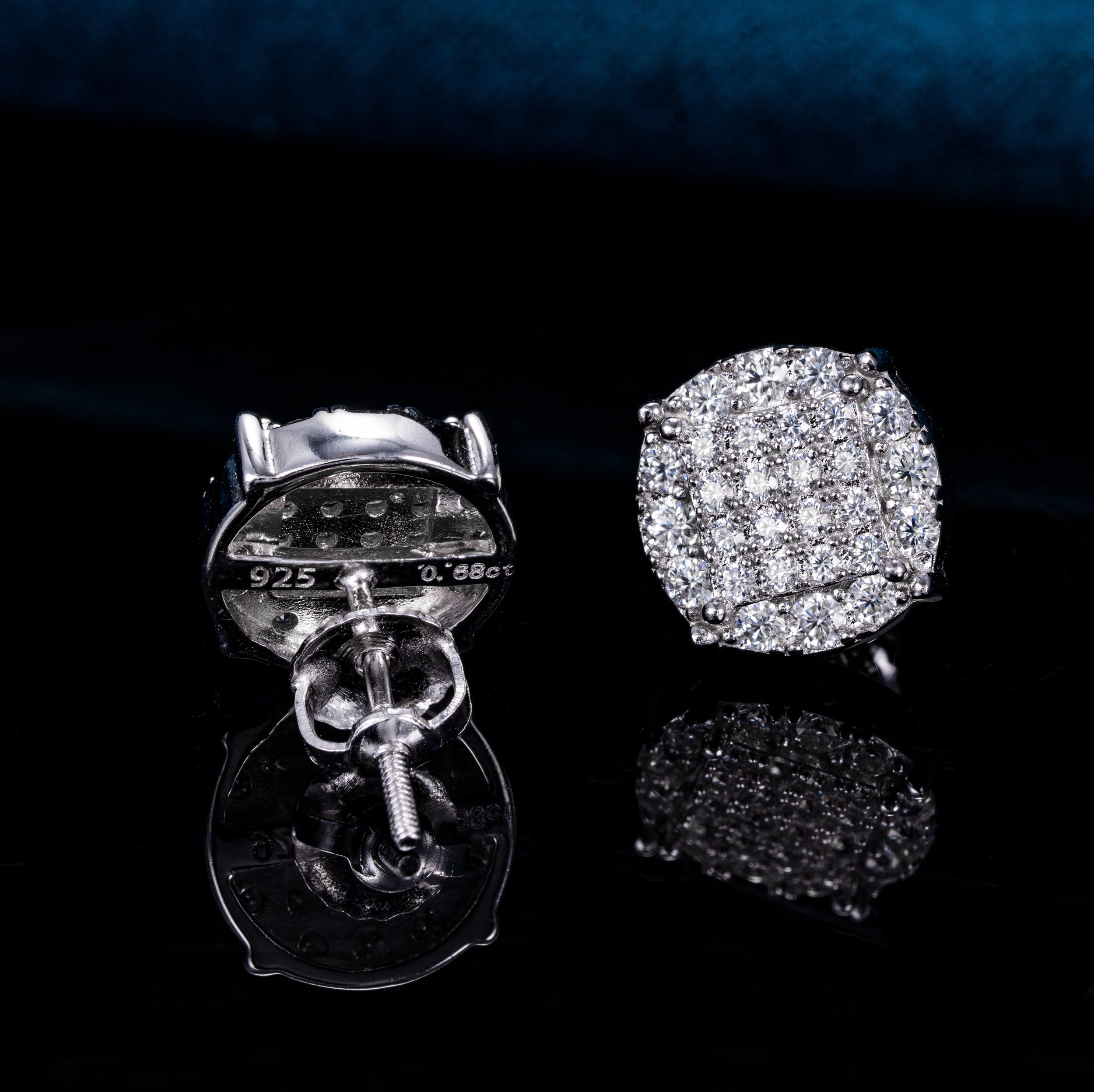 Moisanite redondo enche brincos com diamante GRA de VVS Moissanite habilitado