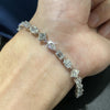 VVS 1 Fancy Cut Lab Grown Diamond Tennis Bracelet 925 Silver