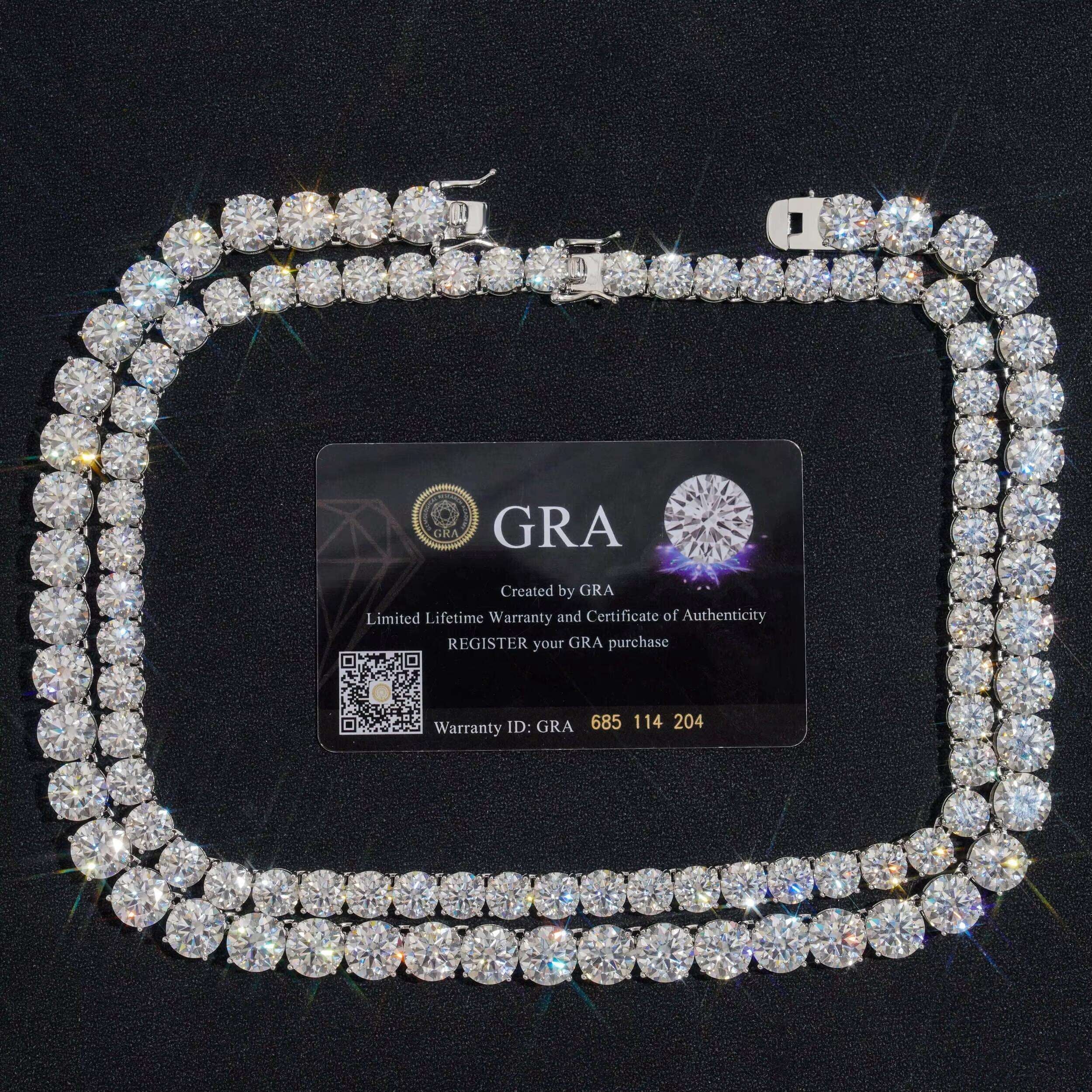 8MM 10MM Big Stone Luxury Moissanite Tennis Chain Necklace
