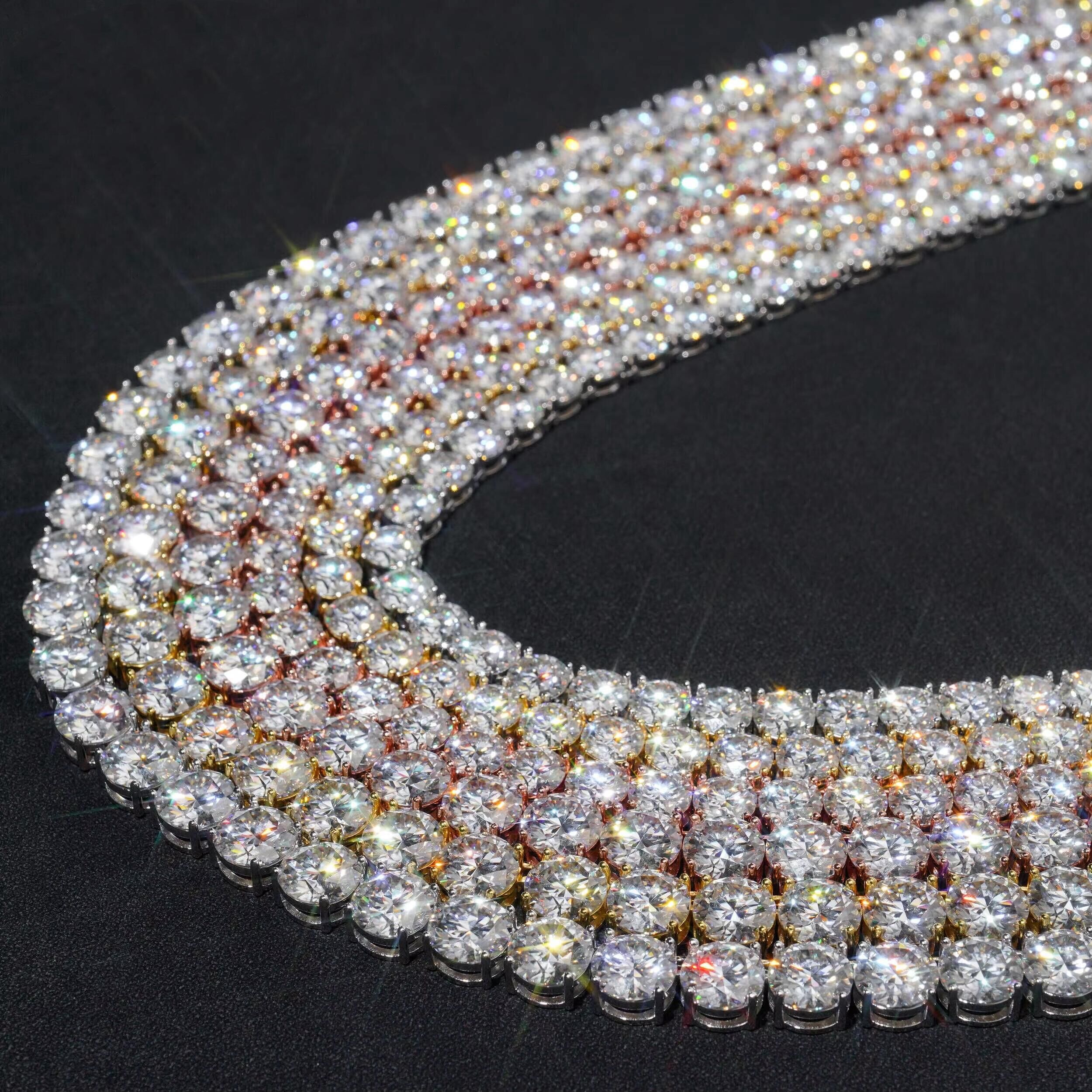 8MM 10MM Big Stone Luxury Moissanite Tennis Chain Necklace
