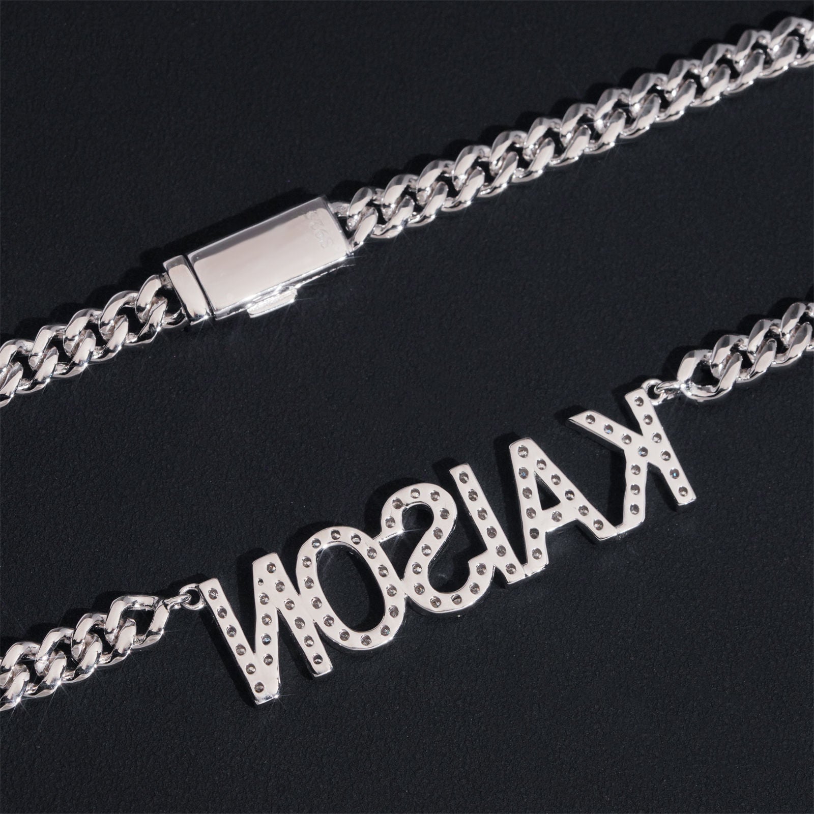 Sterling Silver 925 VVS Moissanite 6MM Cuban Link Chain With Custom Name