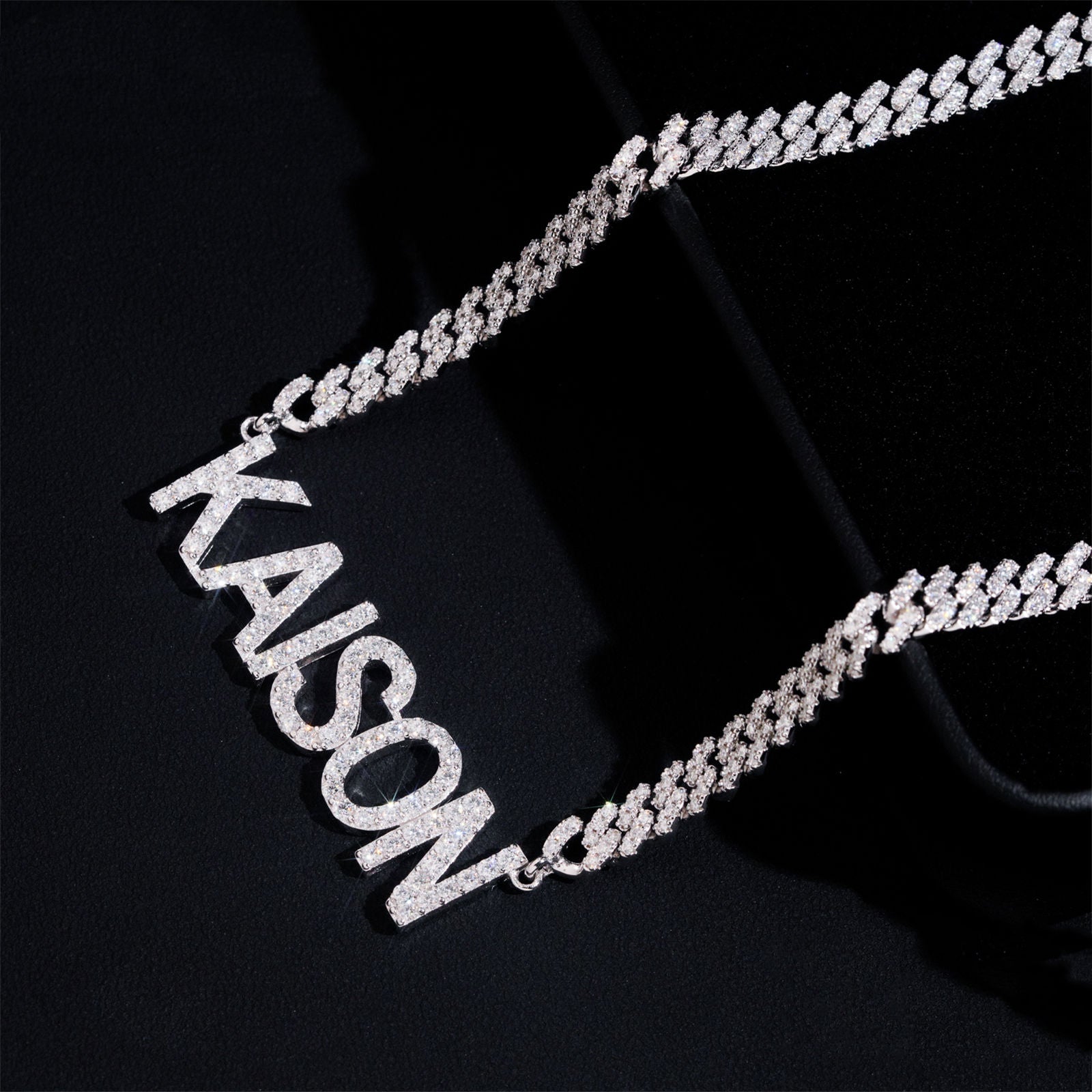 Sterling Silver 925 VVS Moissanite 6MM Cuban Link Chain With Custom Name