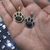 White Mix Black Moissanite Diamond Mini Size Dog Paw Pendant