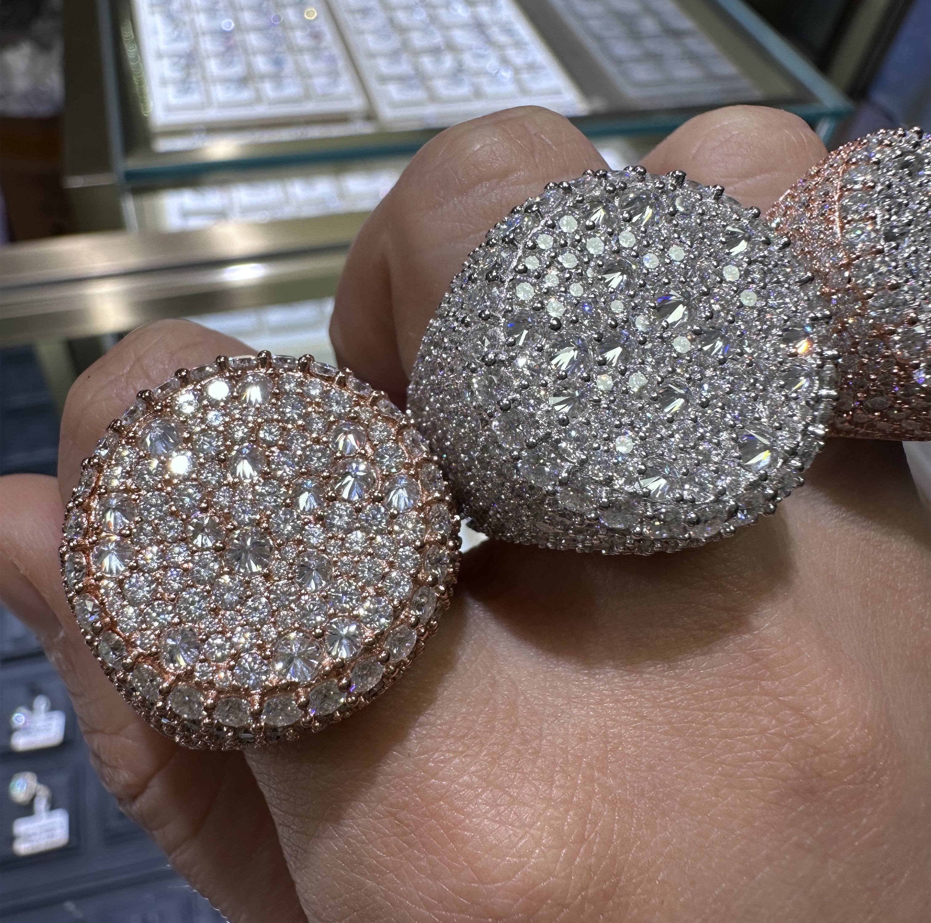 VVS Moissanite Diamond Mosaic Upside Down Setting