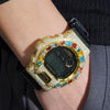 Fancy Cut Color Moissanite G Shock Watch 18K Gold