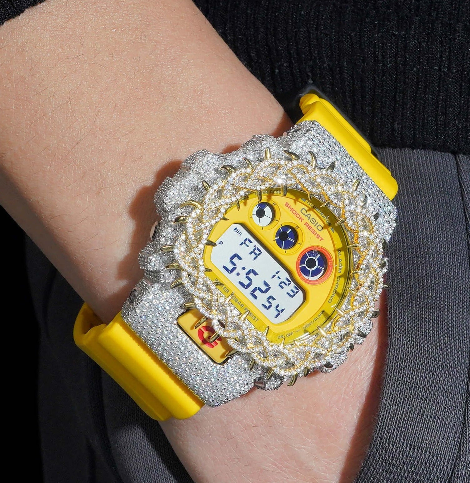 Yellow Gold Tow Tone DW6900 Moissanite G Shock Watch