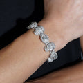 13MM Evil Eye Sukll Link Men Bracelet Moissanite Diamond