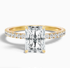 2 Carat Radiant Cut Hidden Halo Pave Lab Grown Diamond Ring in 14k Yellow Gold