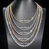 2mm 3mm 4mm 5mm 6.5mm Moissanite Tennis Necklace, 925 Silver Gold-Plated