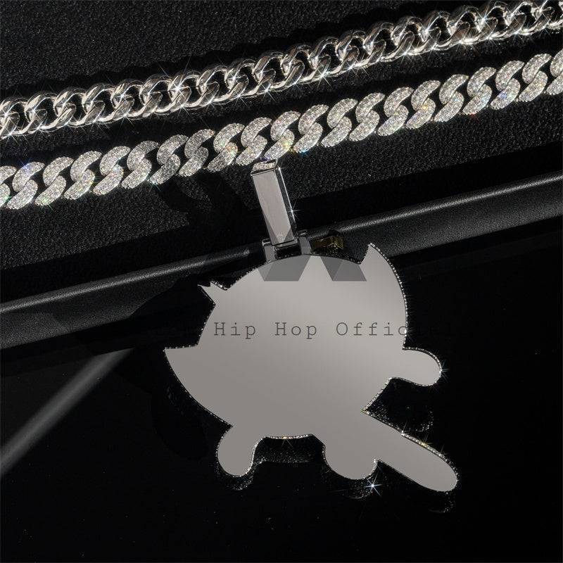Stylish 925 Sterling Silver Moissanite Iced Out Custom Pendant The Powerpuff Girls