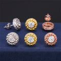 Solid Silver Men Bezel Setting Moissanite Diamond Stud Earrings Screw Back