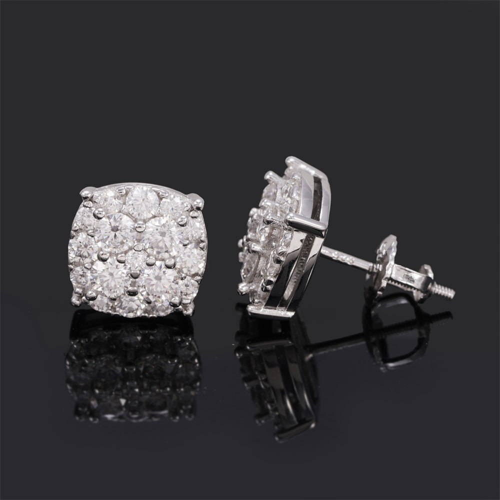 GRA Certificated Moissanite Stud Earrings For Men Hip Hop Jewelry