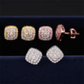 925 Sterling Silver Three Colors Moissanite Earrings Hip Hop Iced Out Hip Hop Jewelry