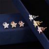 Small Size 925 Sterling Silver Star Moissanite Earrings Available In Three Colors