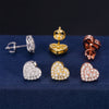 Jewelry Gift Heart Shaped Moissanite Stud Earrings Screw Back For Women