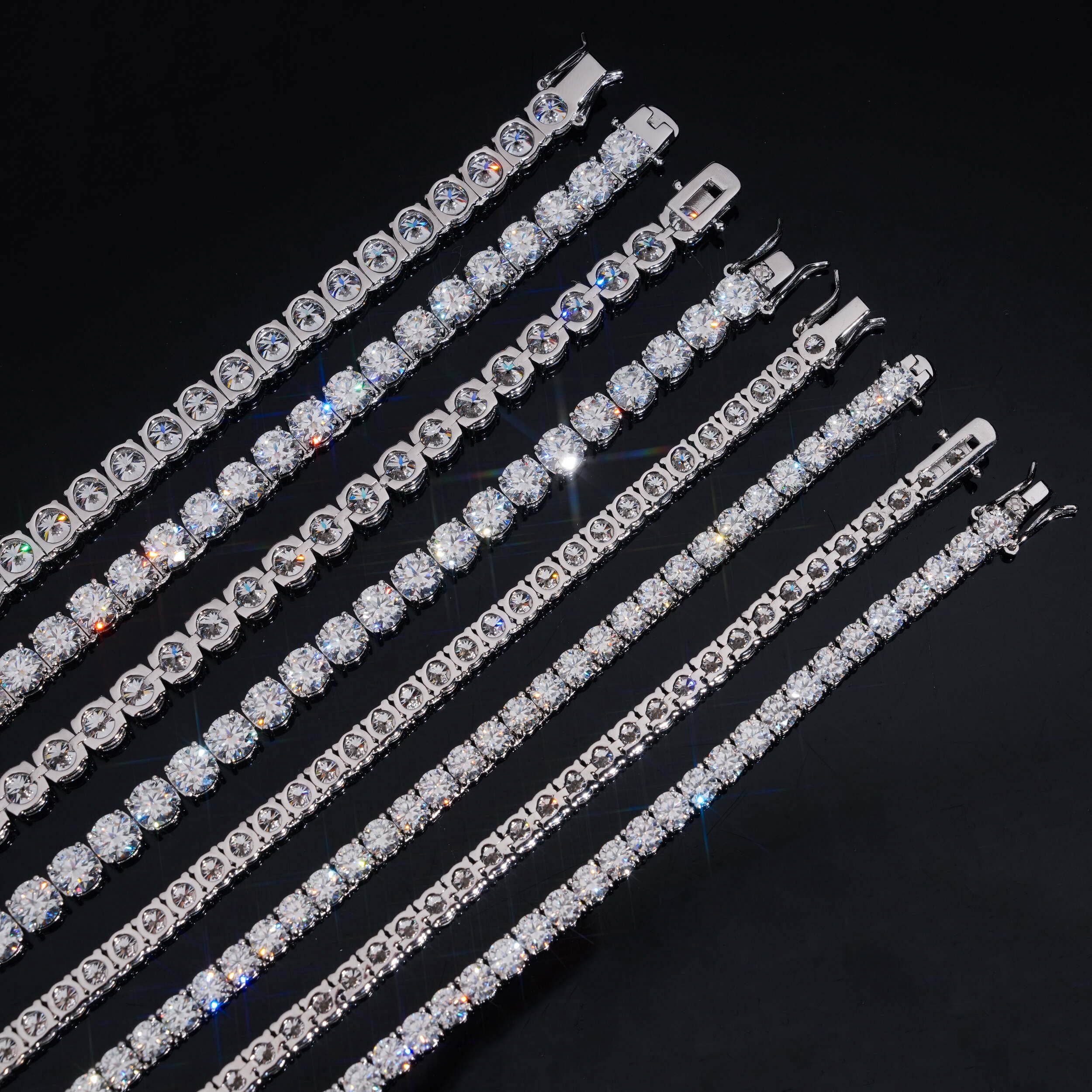 VVS Cz Tennis Chain White Gold 3MM 4MM 5MM