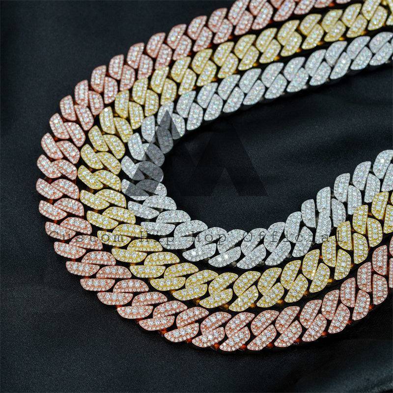 13mm Iced Out Moissanite Miami Cuban Link Chain 14K Gold