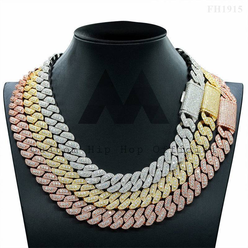 13mm Iced Out Moissanite Miami Cuban Link Chain 14K Gold