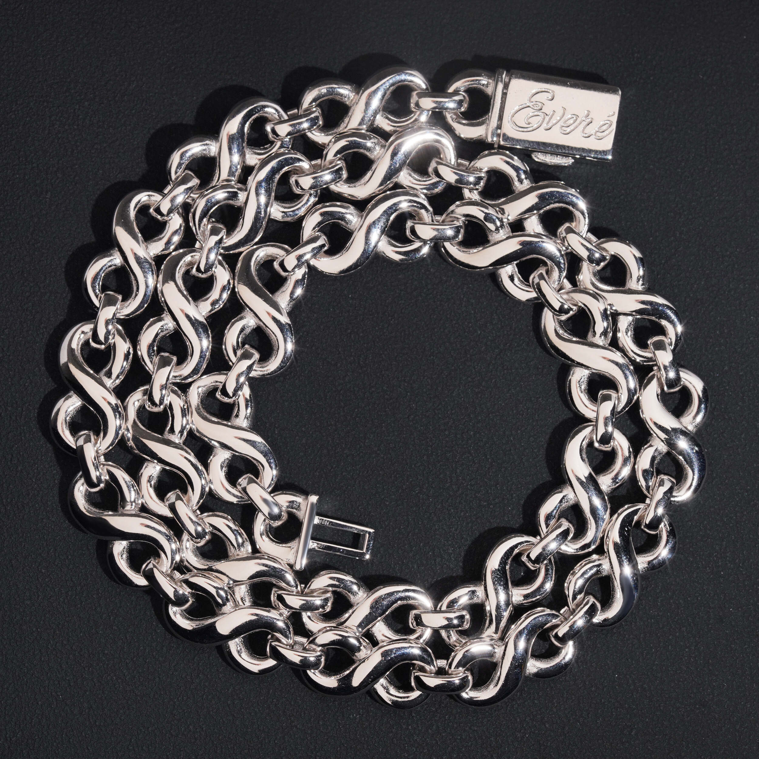 Custom Clasp 10MM Moissanite Infinity Link Chain 14K Gold
