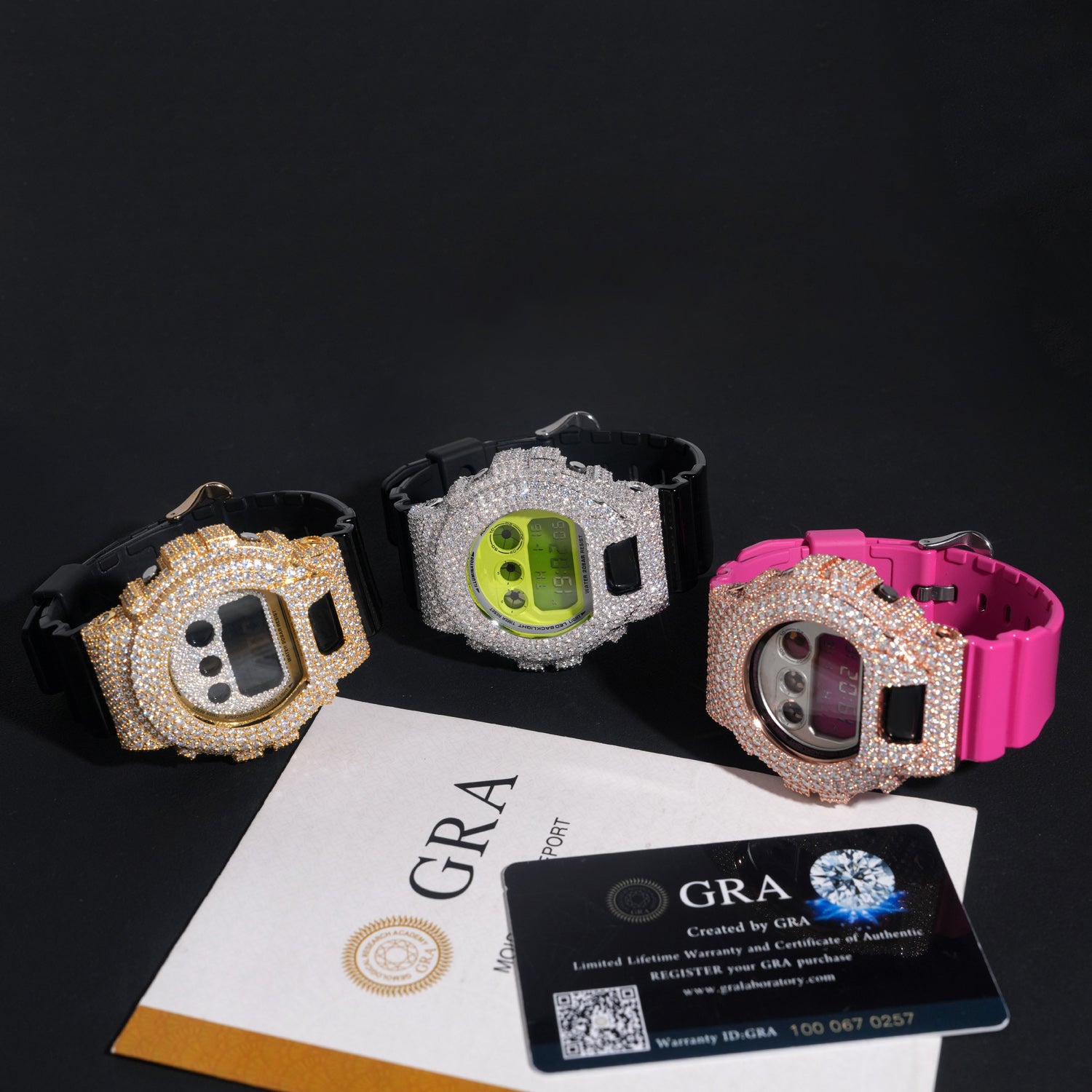 Custom G Shock DW6900 Diamond Watches Case 14K Gold