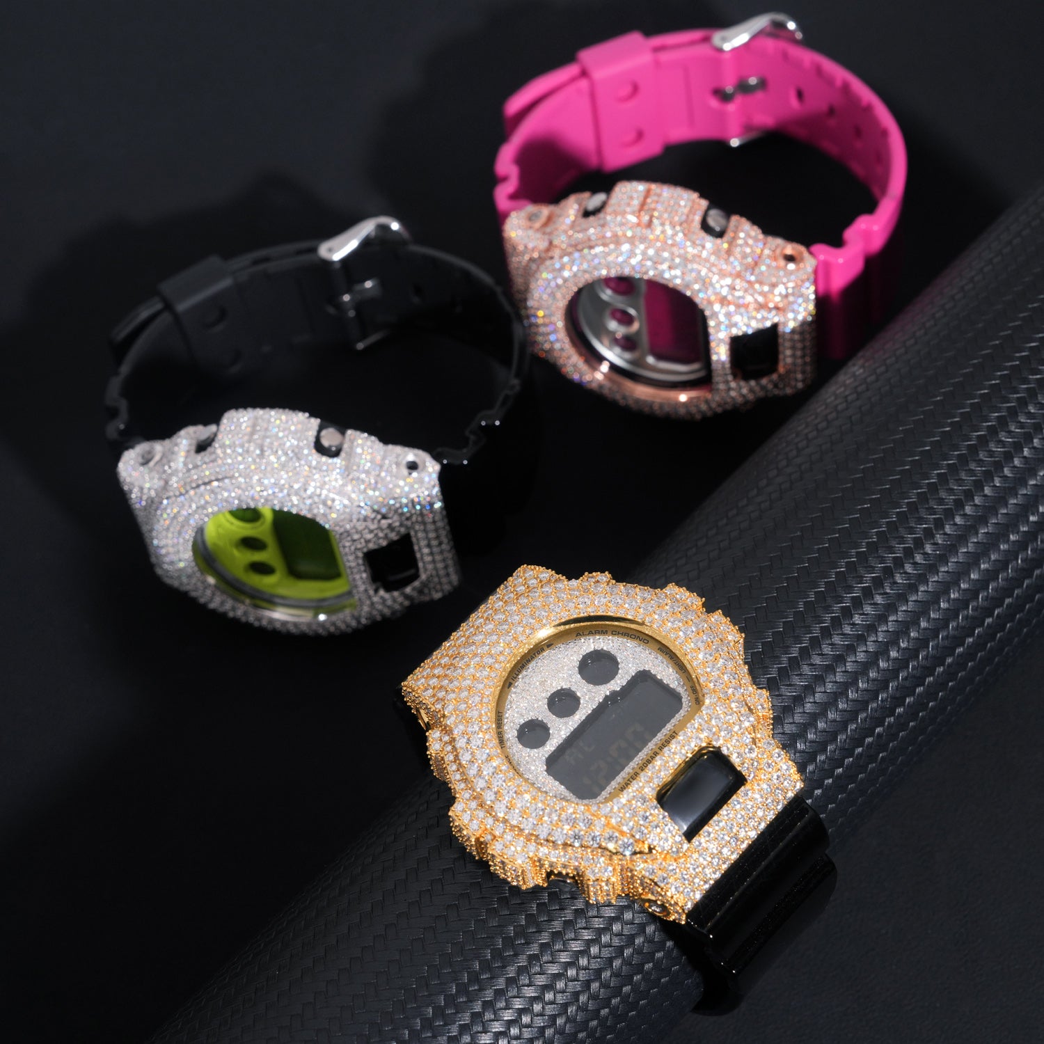 Custom G Shock DW6900 Diamond Watches Case 14K Gold