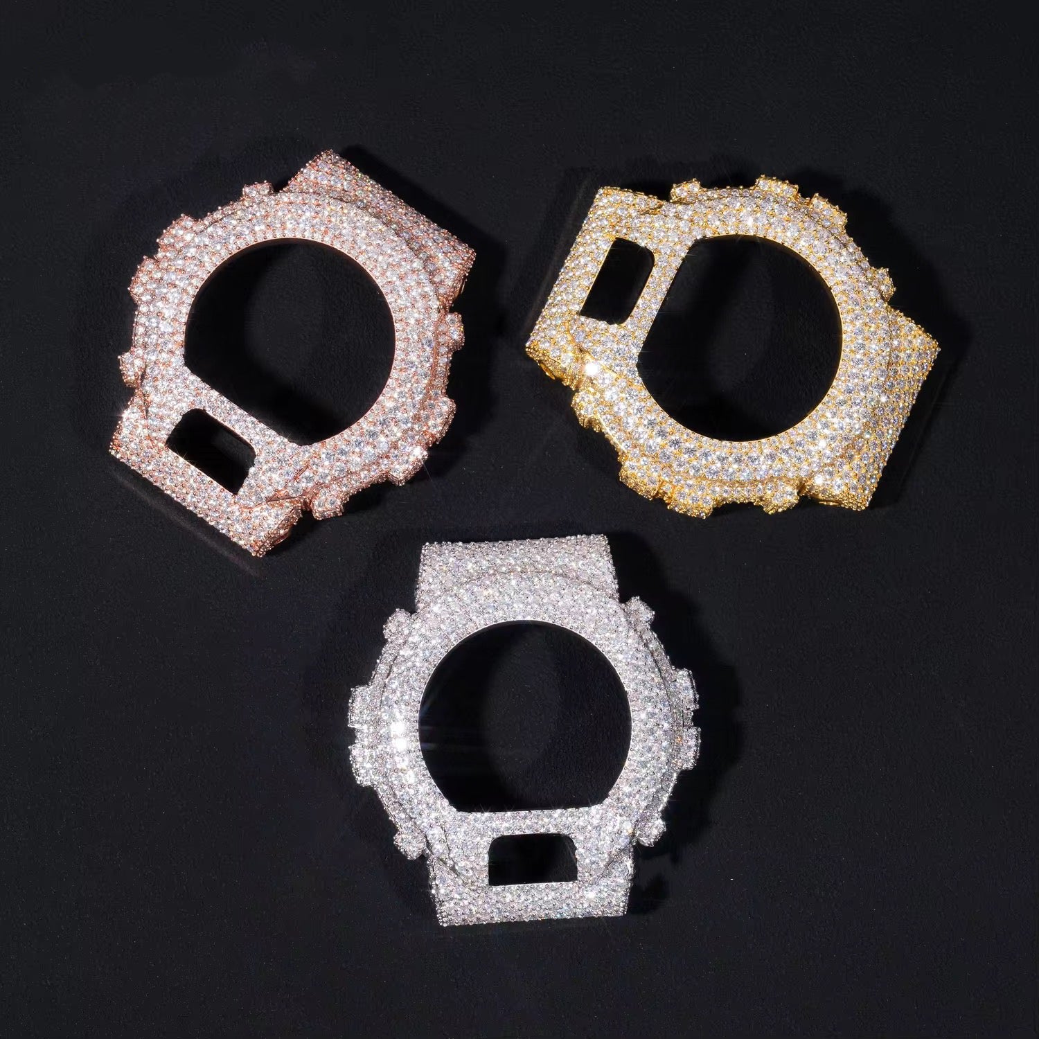 Custom G Shock DW6900 Moissanite Watches Case 10K Gold