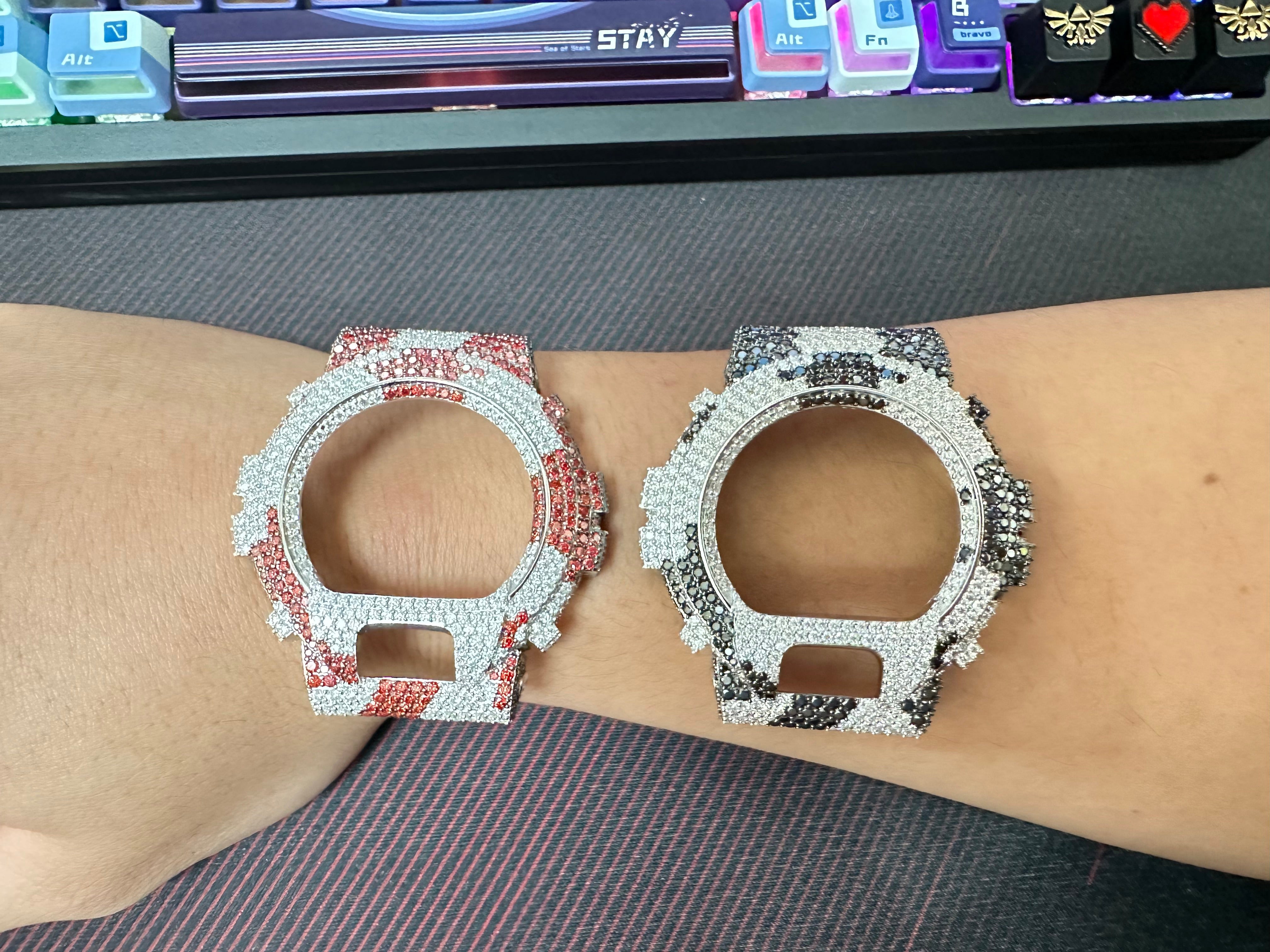 Custom G Shock DW6900 Moissanite Watches Case 10K Gold