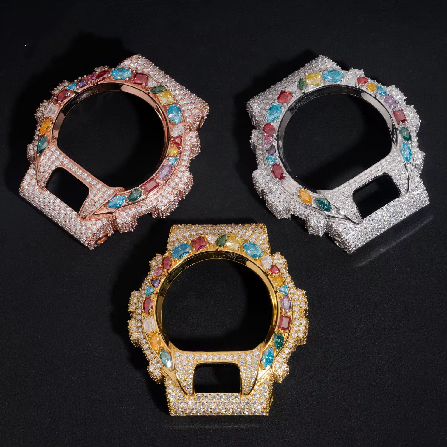 Custom G Shock DW6900 Moissanite Watches Case 14K Gold
