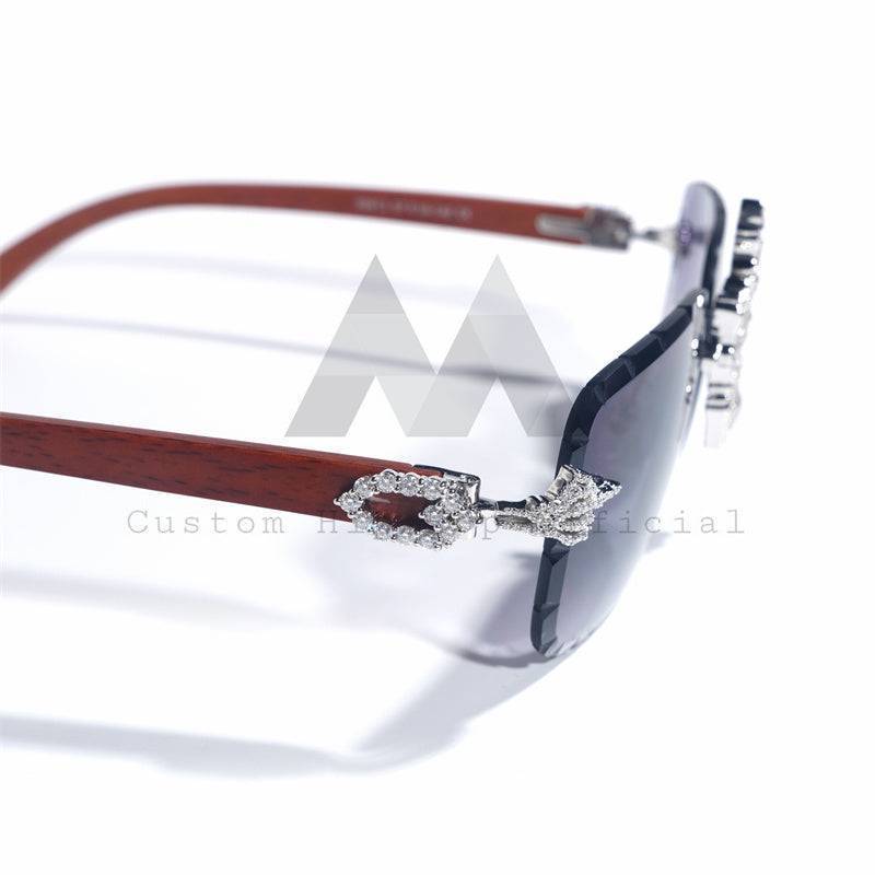 Custom Moissanite Classic Sunglasses 10K Gold