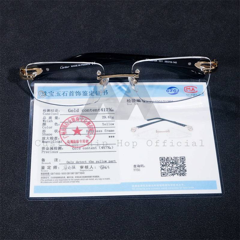 Custom Moissanite Classic Sunglasses 14K Gold