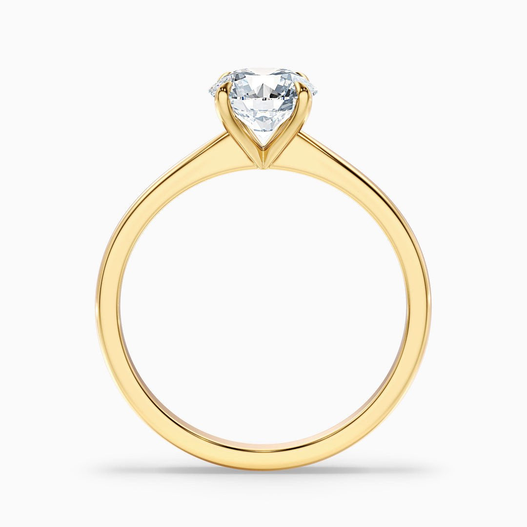 1 Carat Round Solitaire Lab Grown Diamond Ring in 10k White Gold