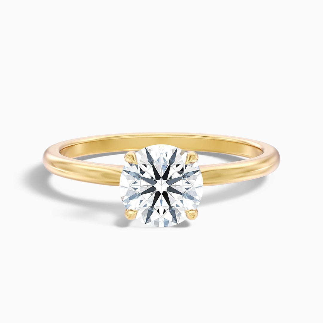 1 Carat Round Solitaire Lab Grown Diamond Ring in 10k White Gold
