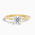 1 Carat Round Solitaire Lab Grown Diamond Ring in 10k White Gold