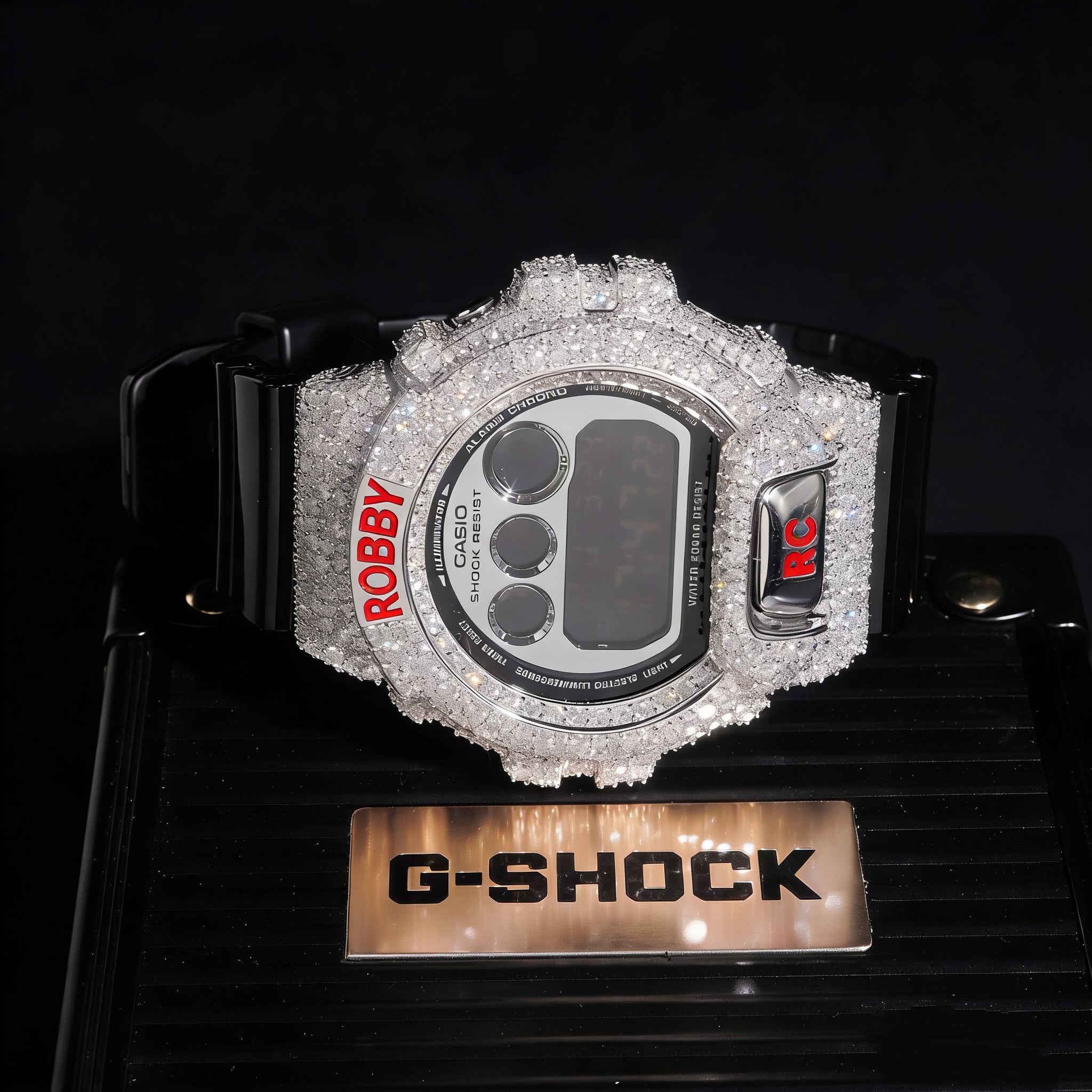 Moissanite Diamond Iced Out DW6900 G Shock Watch Custom Name
